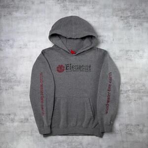 Y2K Grey Element Grunge Skater Hoodie